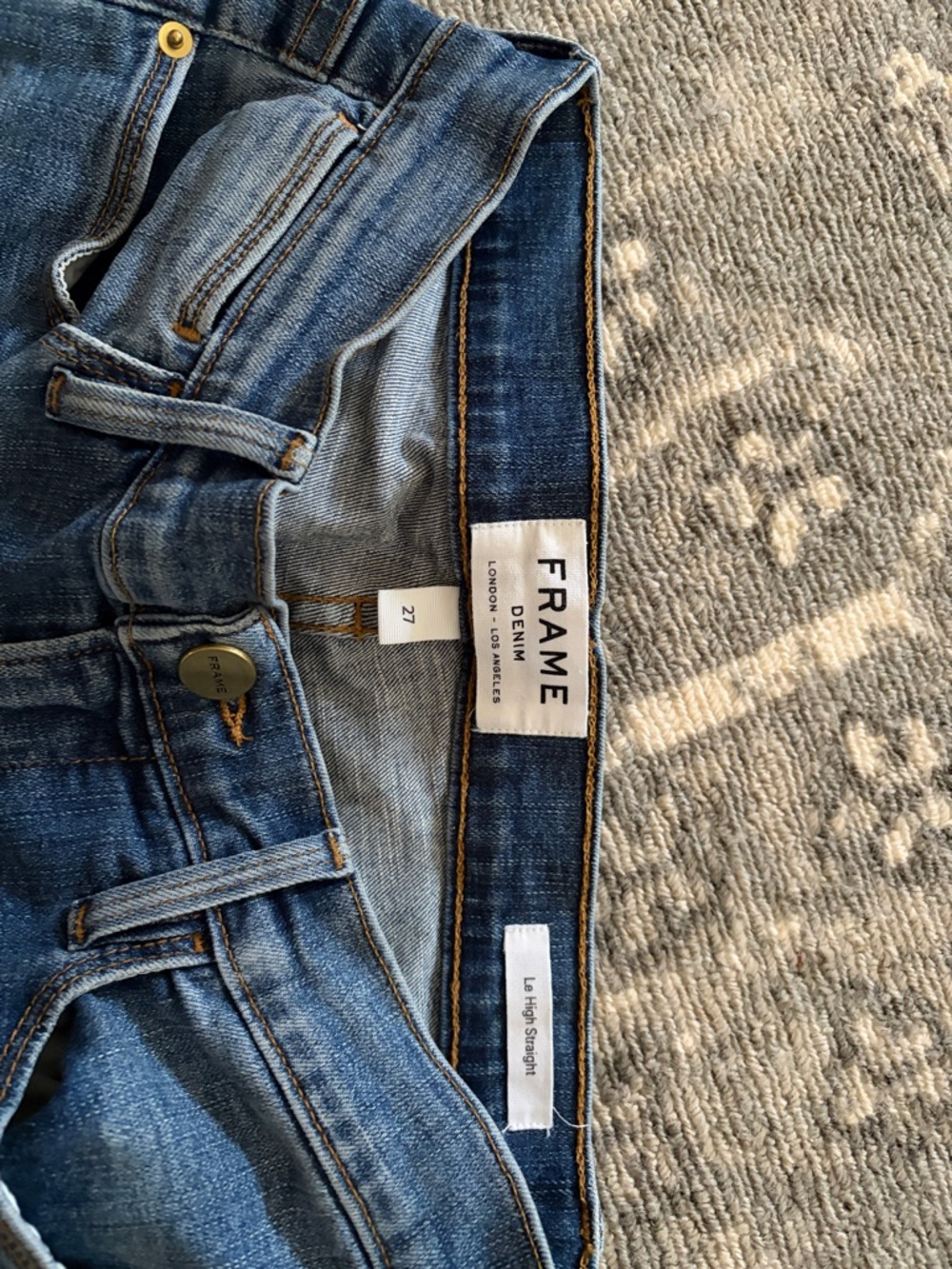 Frame Denim Women's Straight Leg Cropped Blue Jeans - Picture 6 of 9
